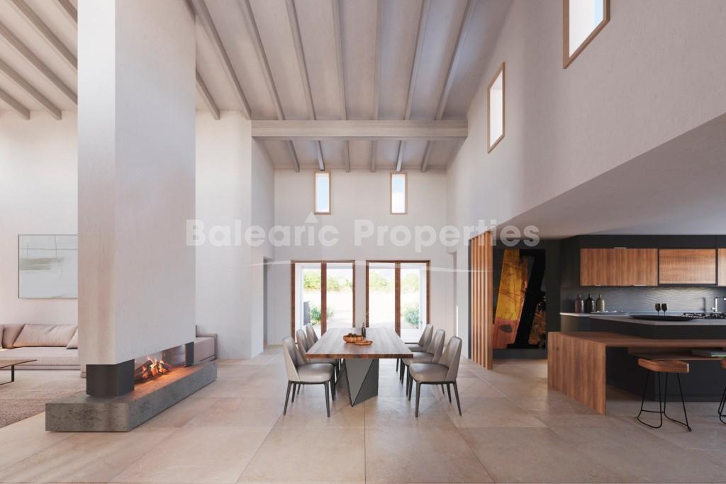 Modern country home with breathtaking views of the Tramuntana mountains for sale in Santa Maria, Mallorca