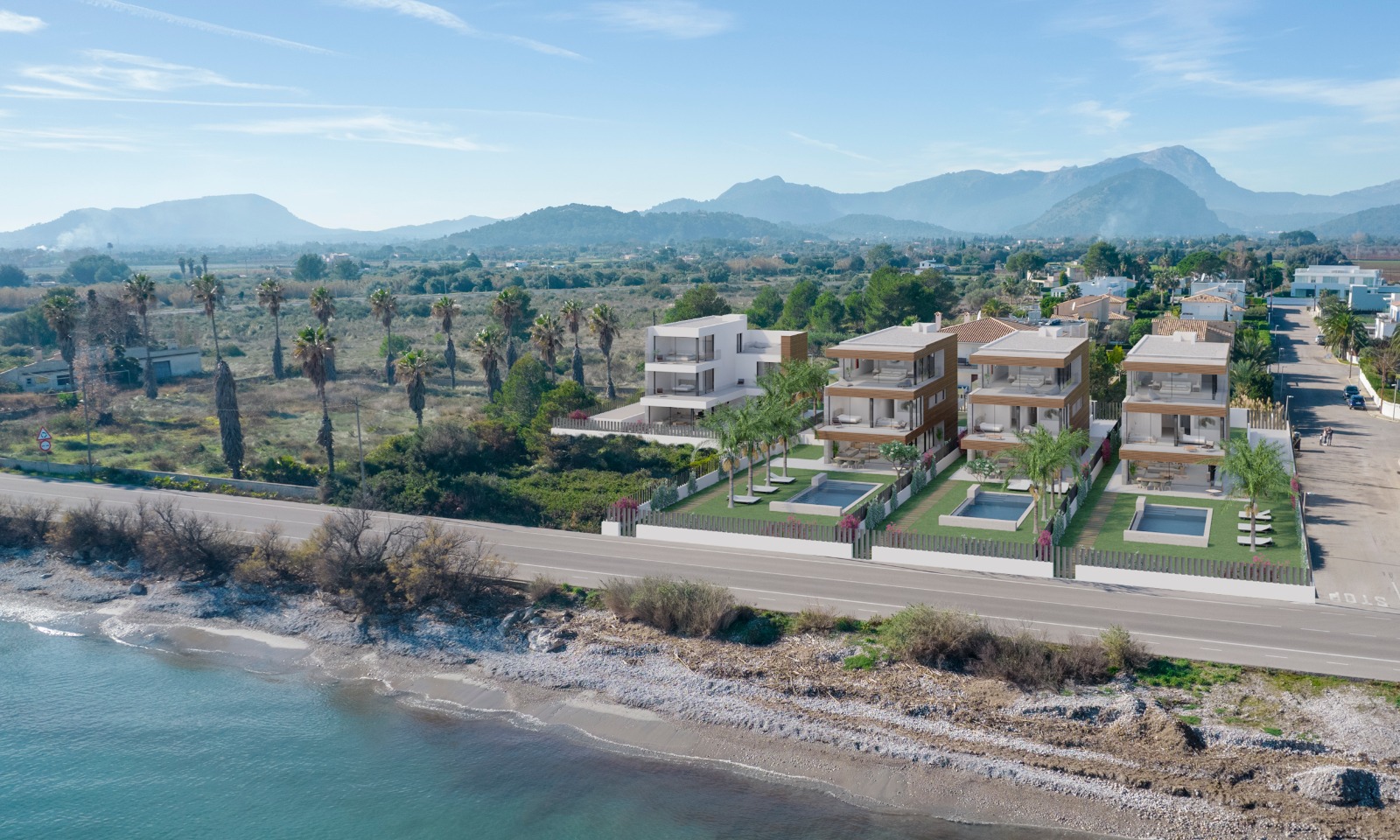 Proyecto de villas de lujo en primera línea de mar en venta en Puerto Pollensa