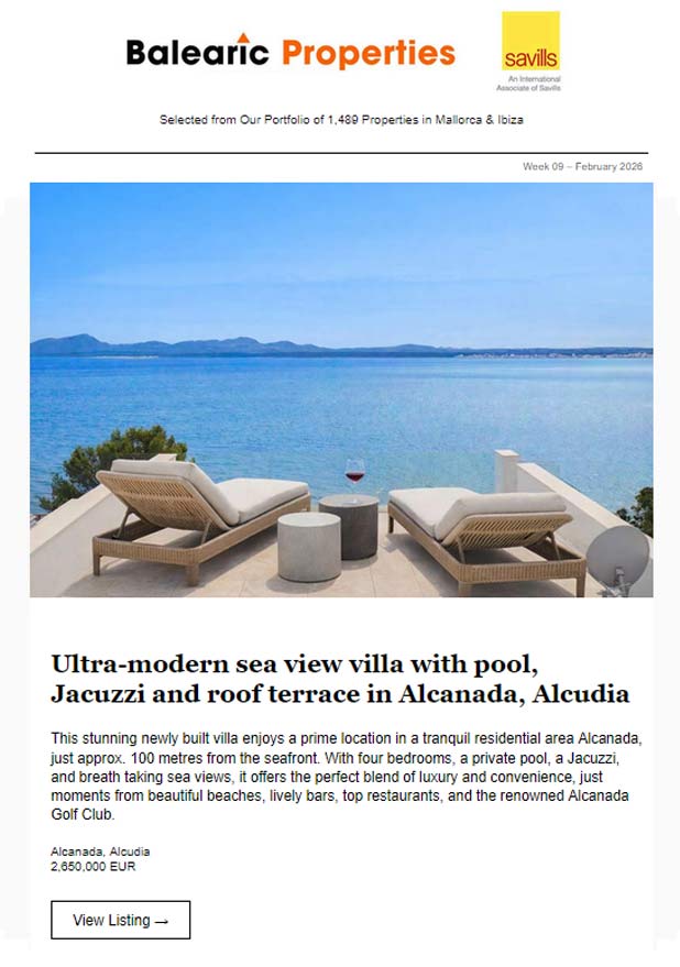 01-Mar-2026<br> Just Released: Latest Properties in Mallorca & Ibiza