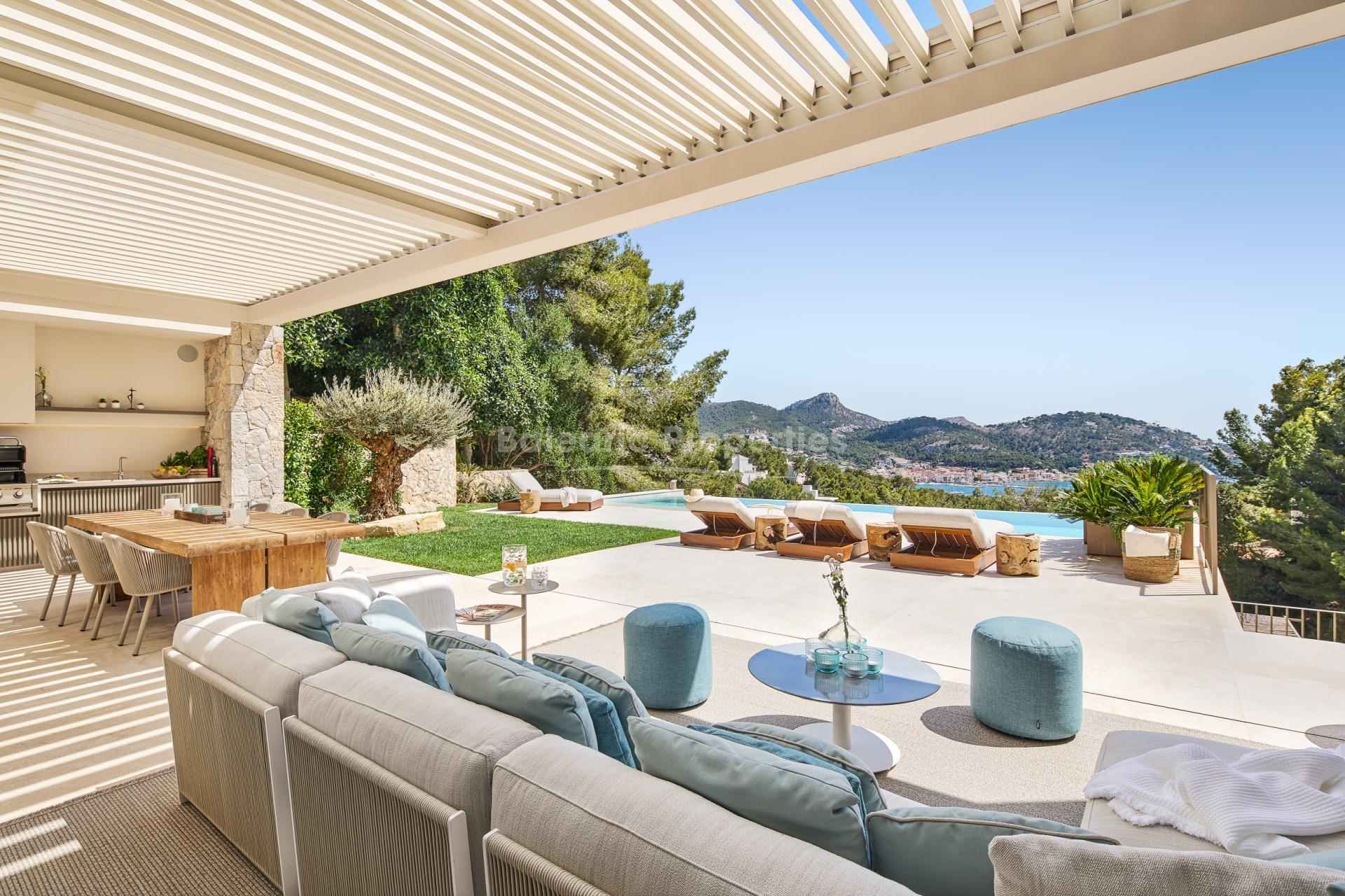 Luxusvilla mit Hafenblick in Puerto Andratx, Mallorca – exklusive Immobilie in einem renommierten Yachthafenumfeld