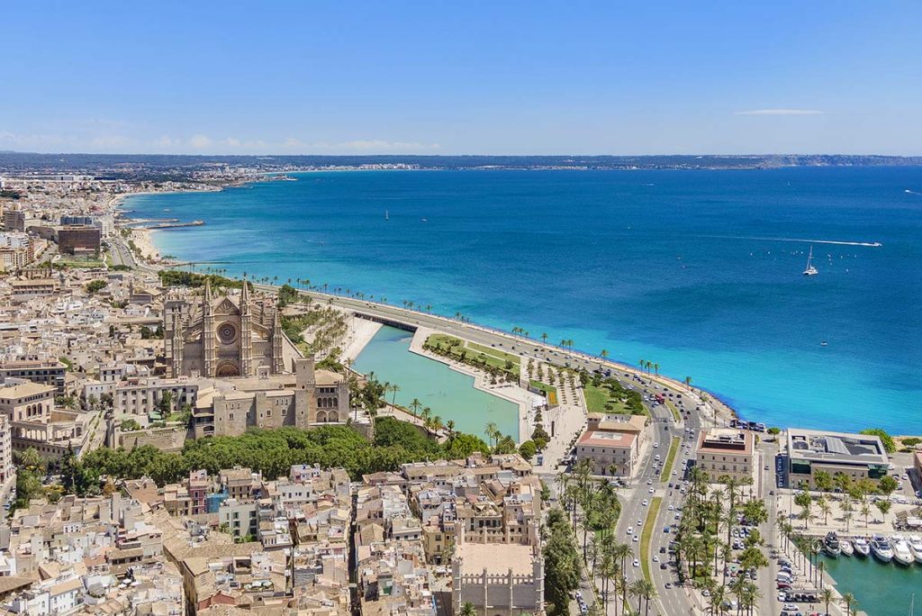 Palma Old Town rooftops in Mallorca