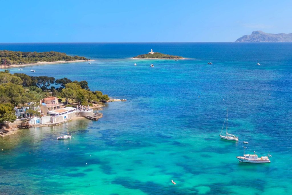 Awrial view of Alcanada and its iconic lighthouse.