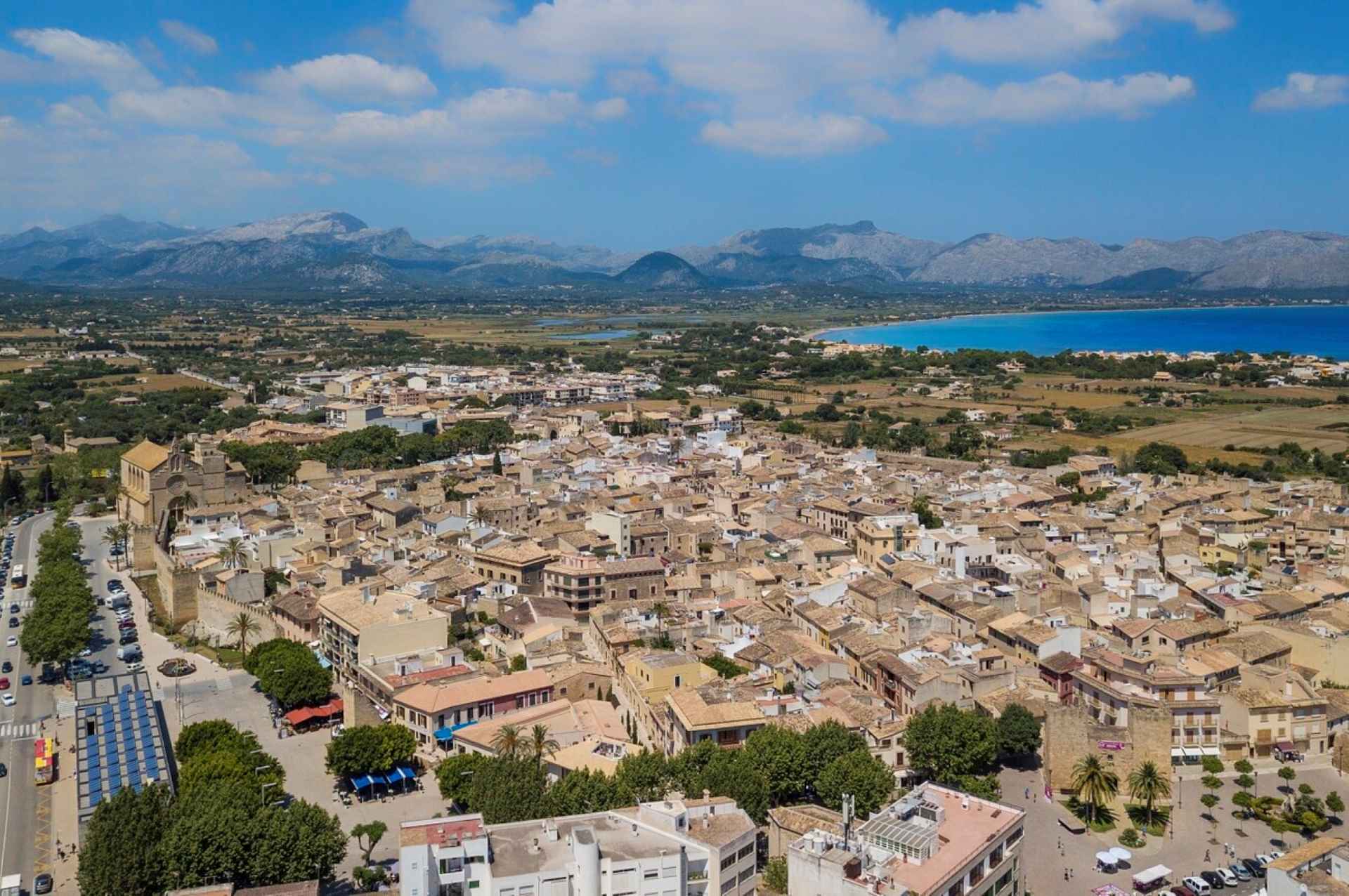 Aerial view of Alcúdia in North Mallorca