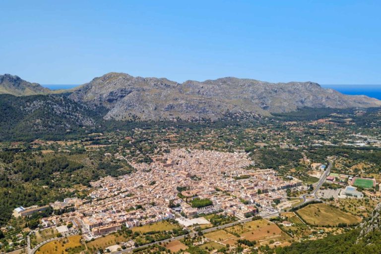 Aerial view of Pollença in North Mallorca