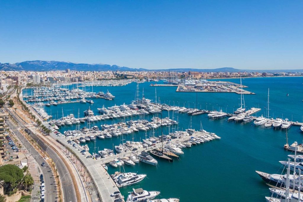 Aerial view of Palma's marina.