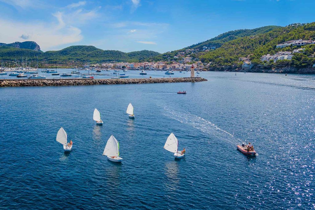 Optimists sailing in outside of Port d'Andratx.