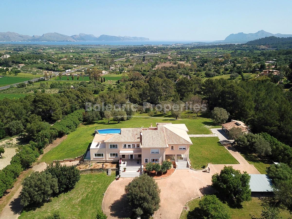 Luxury villa with panoramic views over the landscape to the sea near Alcúdia, Mallorca