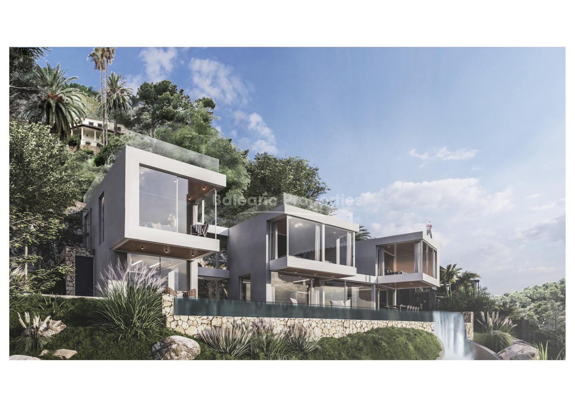 Project of modern villa with panoramic sea views for sale in Portals Nous, Mallorca