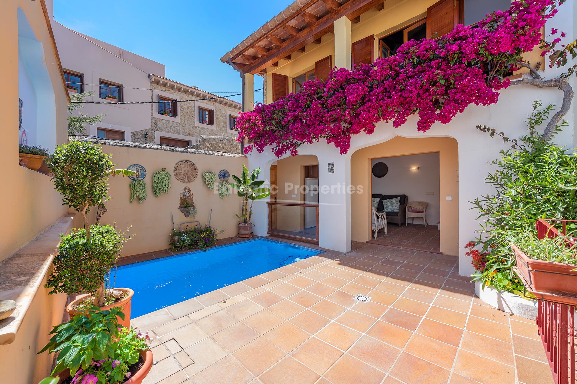 Unique traditional town house with private pool for sale in Pollensa, Mallorca