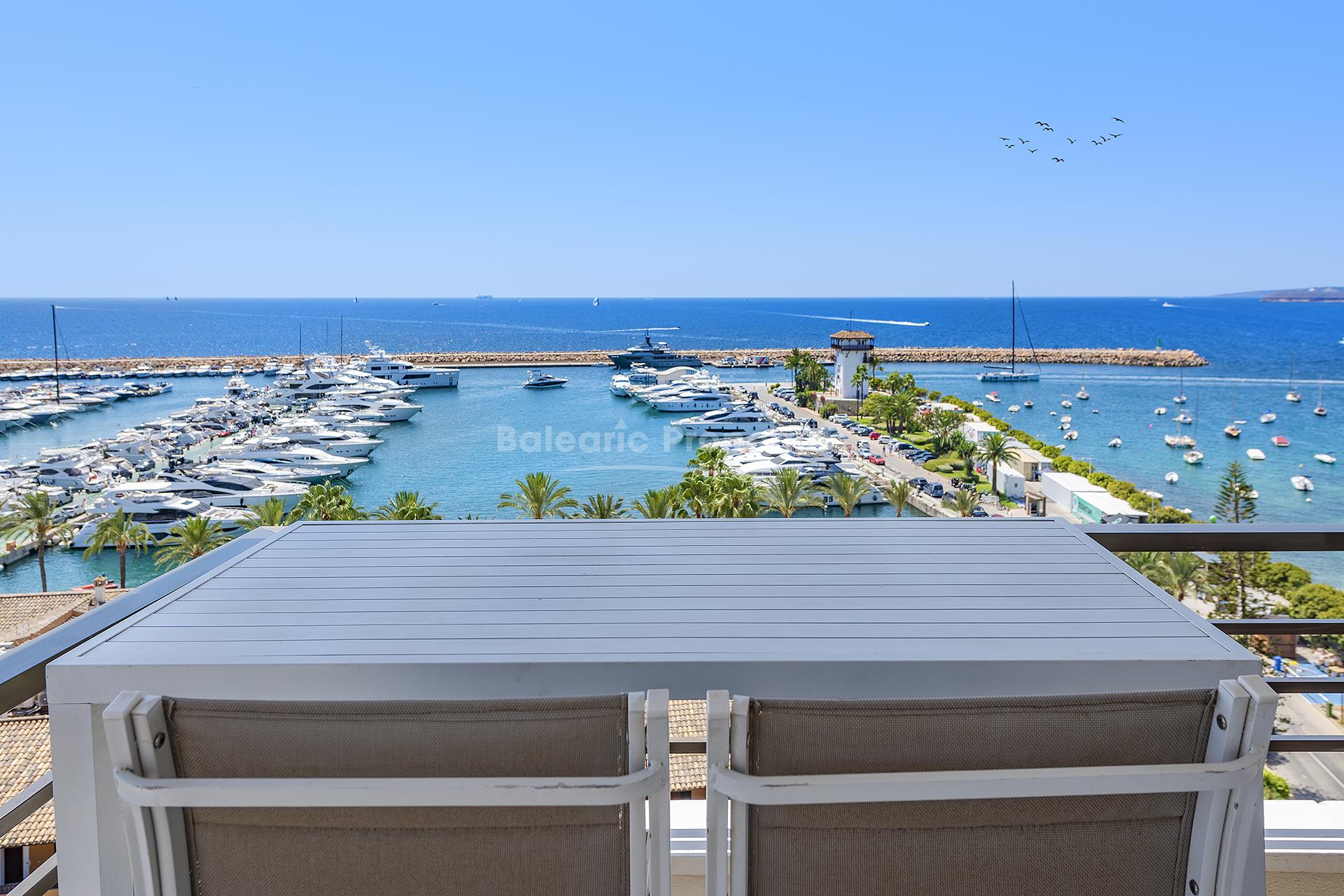 Immaculate apartment for sale overlooking the marina in Puerto Portals, Mallorca