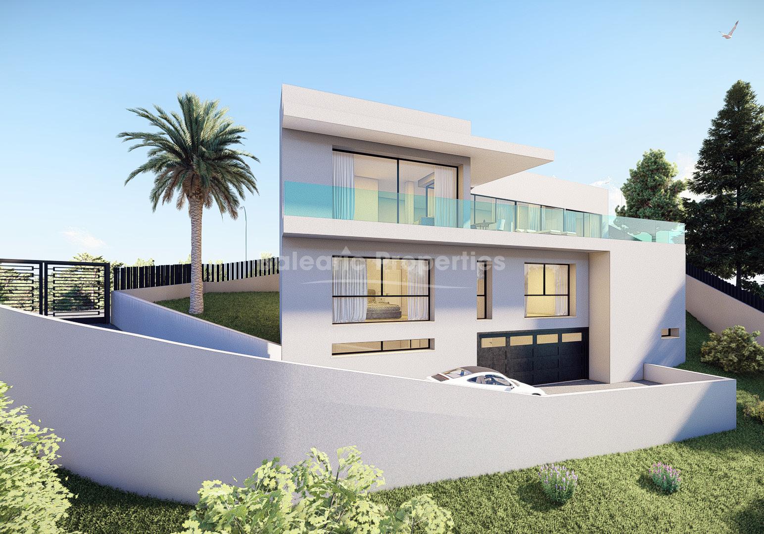 Elegante villa moderna con piscina y vistas al mar en venta en Costa d'en Blanes, Mallorca