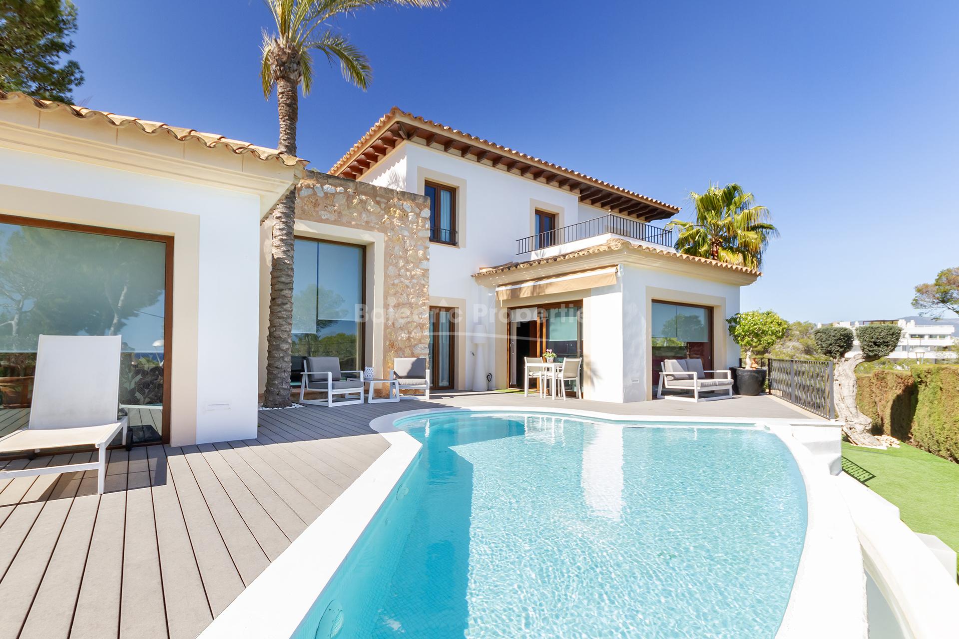 Elegant sea view villa for sale near the beach in Cala Vinyes, Mallorca