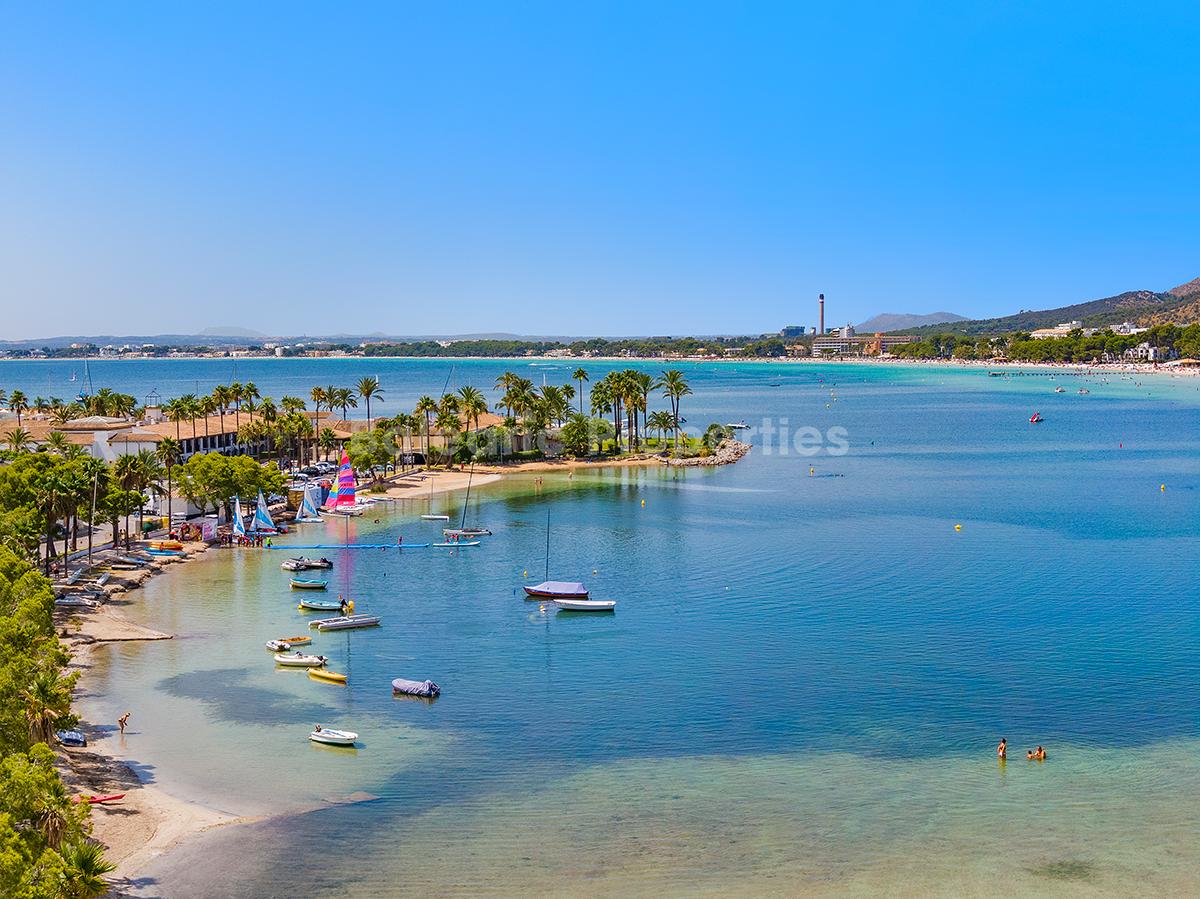 Front line development of apartments for sale in Puerto Alcudia, Mallorca