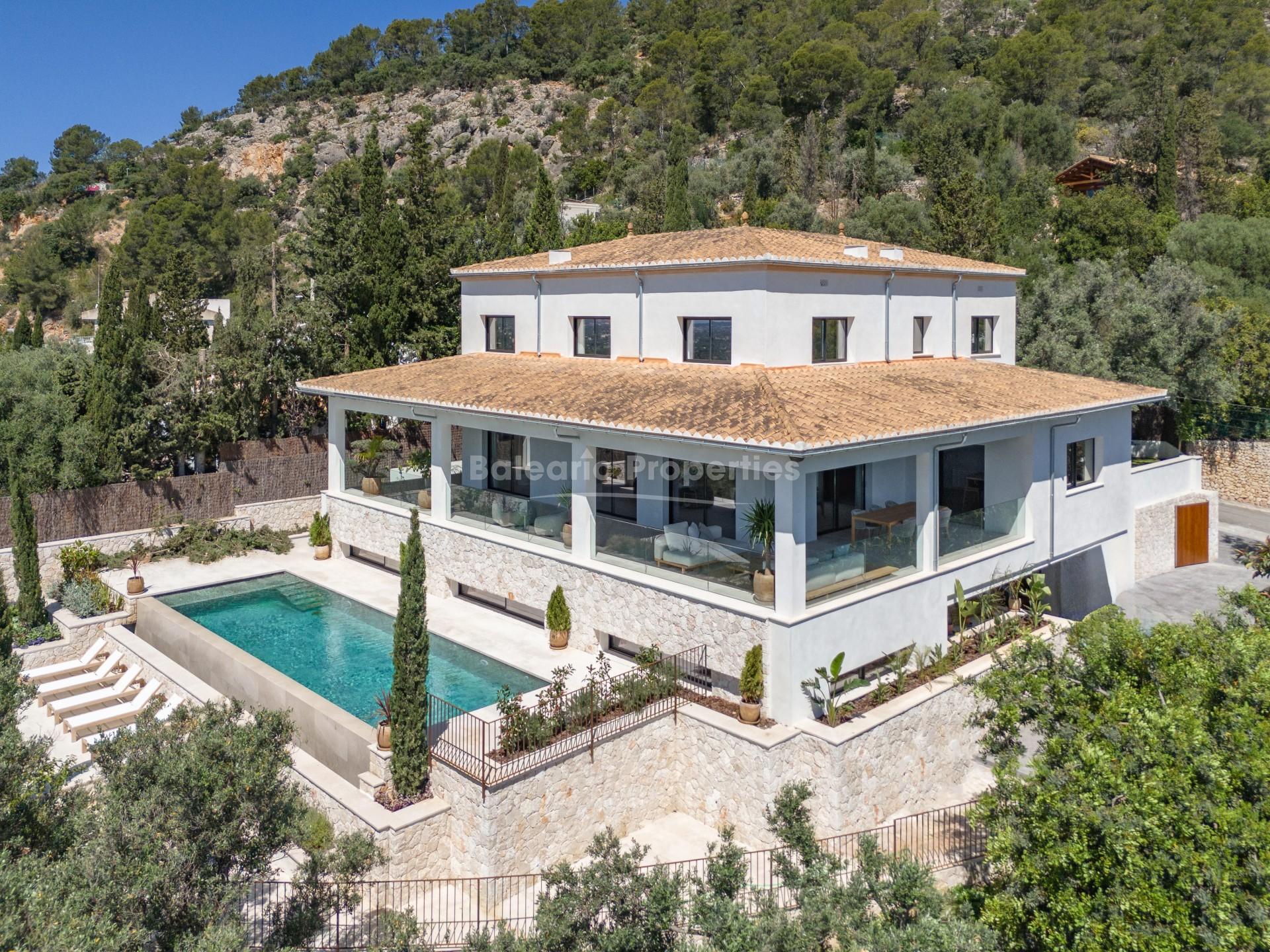 Villa mit Blick auf Palma Bucht und die Tramuntana kaufen in Sa Fontseca, Bunyola, Mallorca