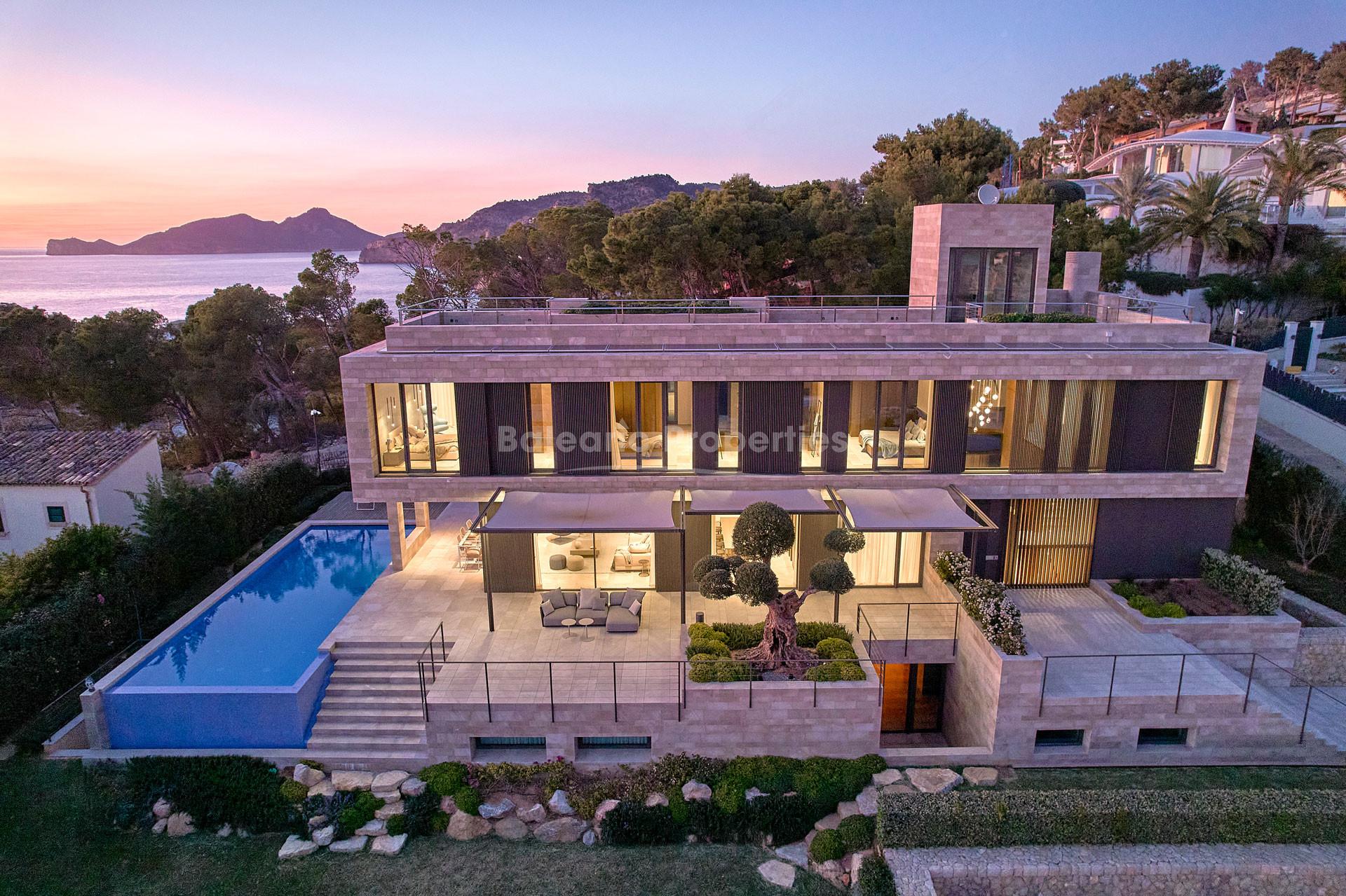 Villa moderna con vistas panorámicas al mar en venta en Port d'Andratx, suroeste de Mallorca