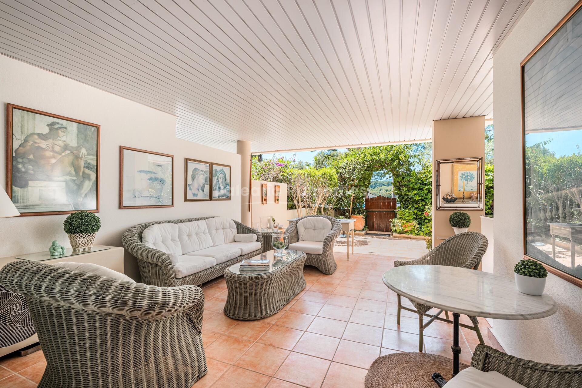 Garden apartment for sale just metres from the golf course in Bendinat, Southwest Mallorca