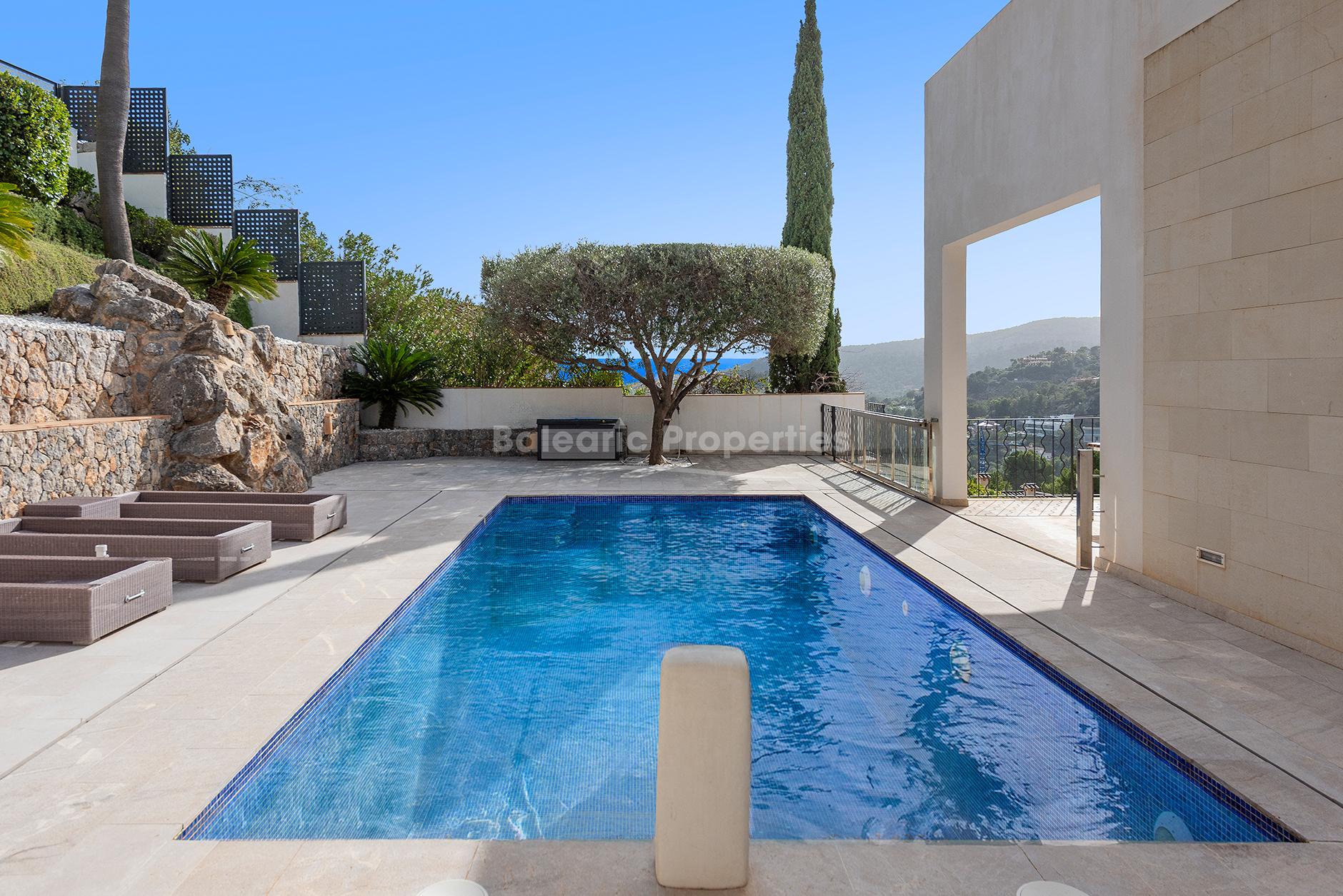 Designer luxury villa with sea views for sale in exclusive Son Vida, Palma, Mallorca