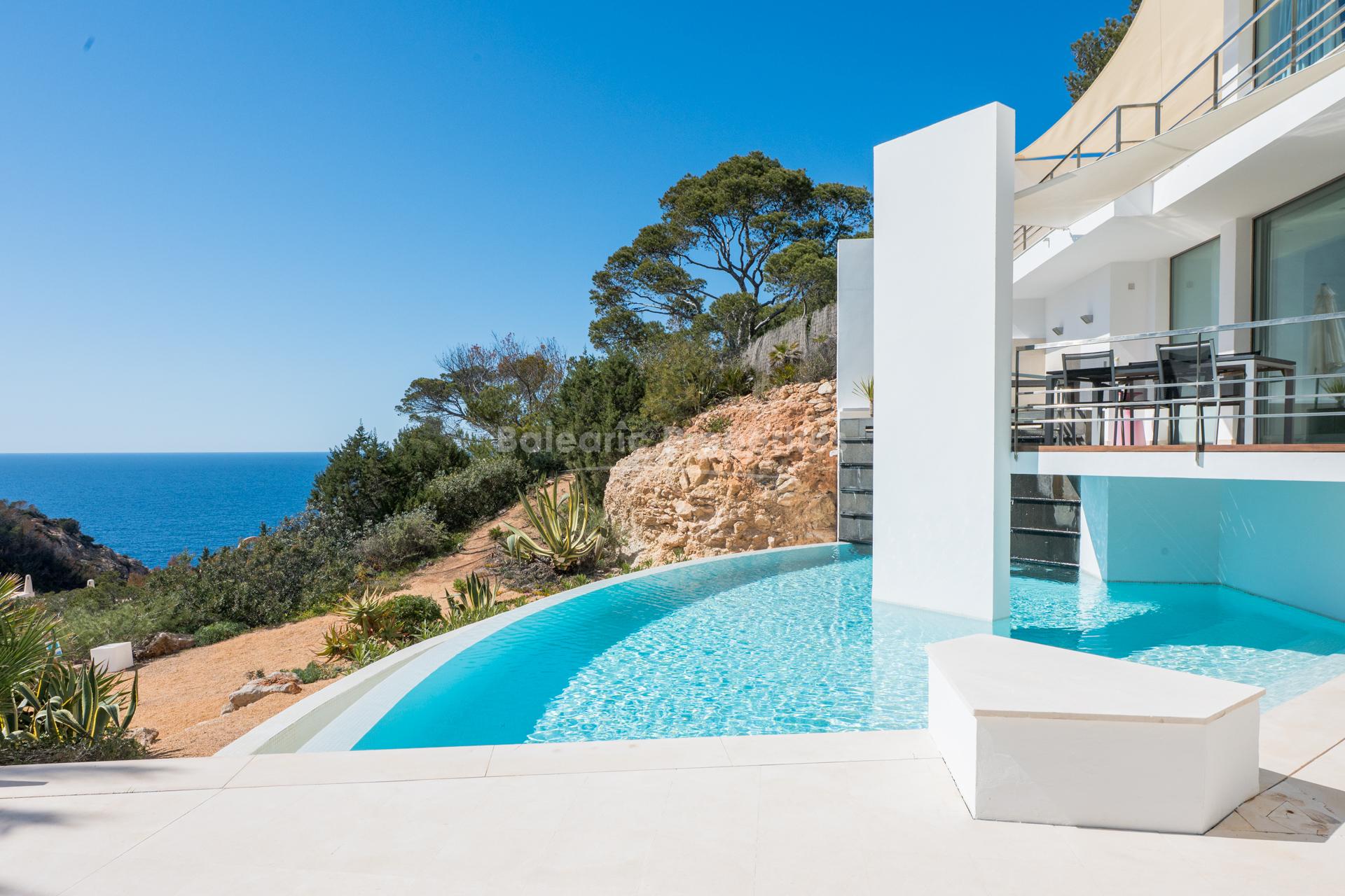Luxury coastal villa with holiday licence for sale in Cala Vadella, Ibiza