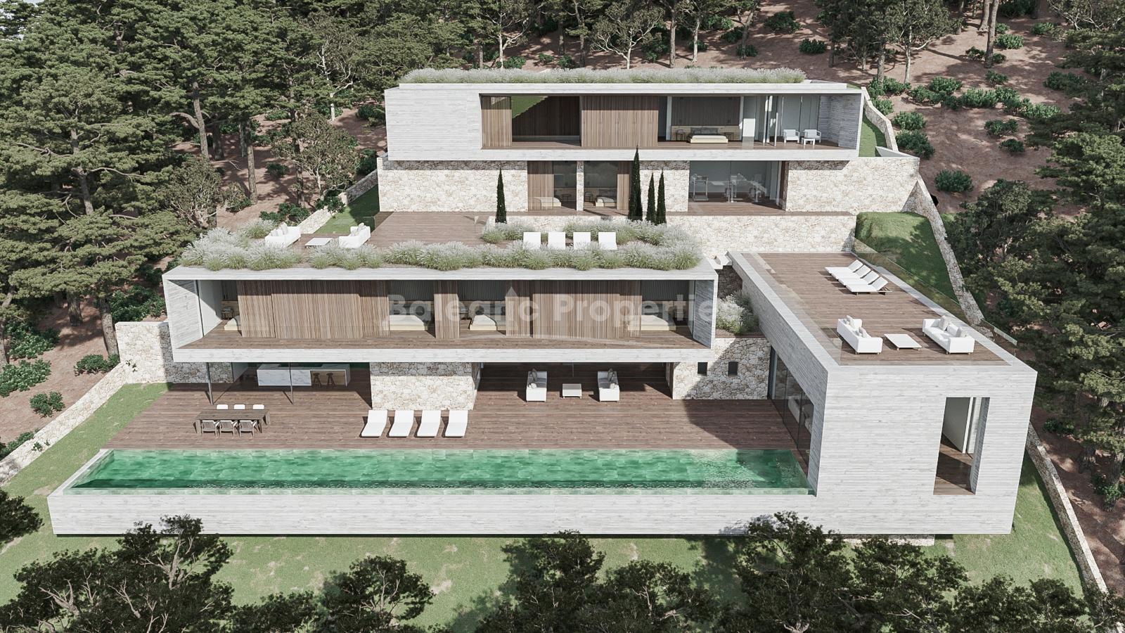 Grundstück mit Blick auf die Bucht von Palma und Villa-Bauvorhaben zu verkaufen in Palma, Mallorca