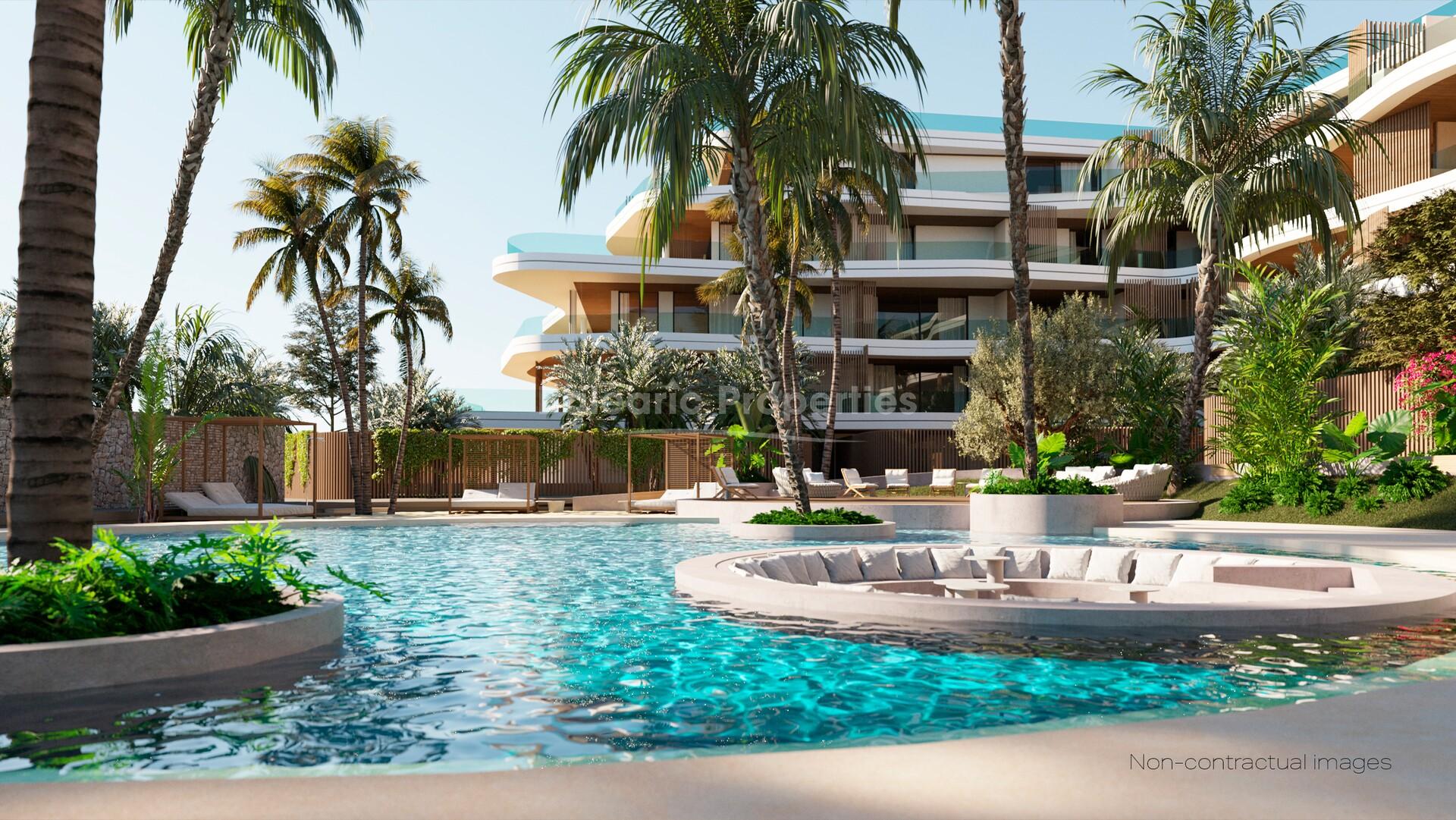 Elegant apartments for sale with marina views in Santa Eulalia, Ibiza  