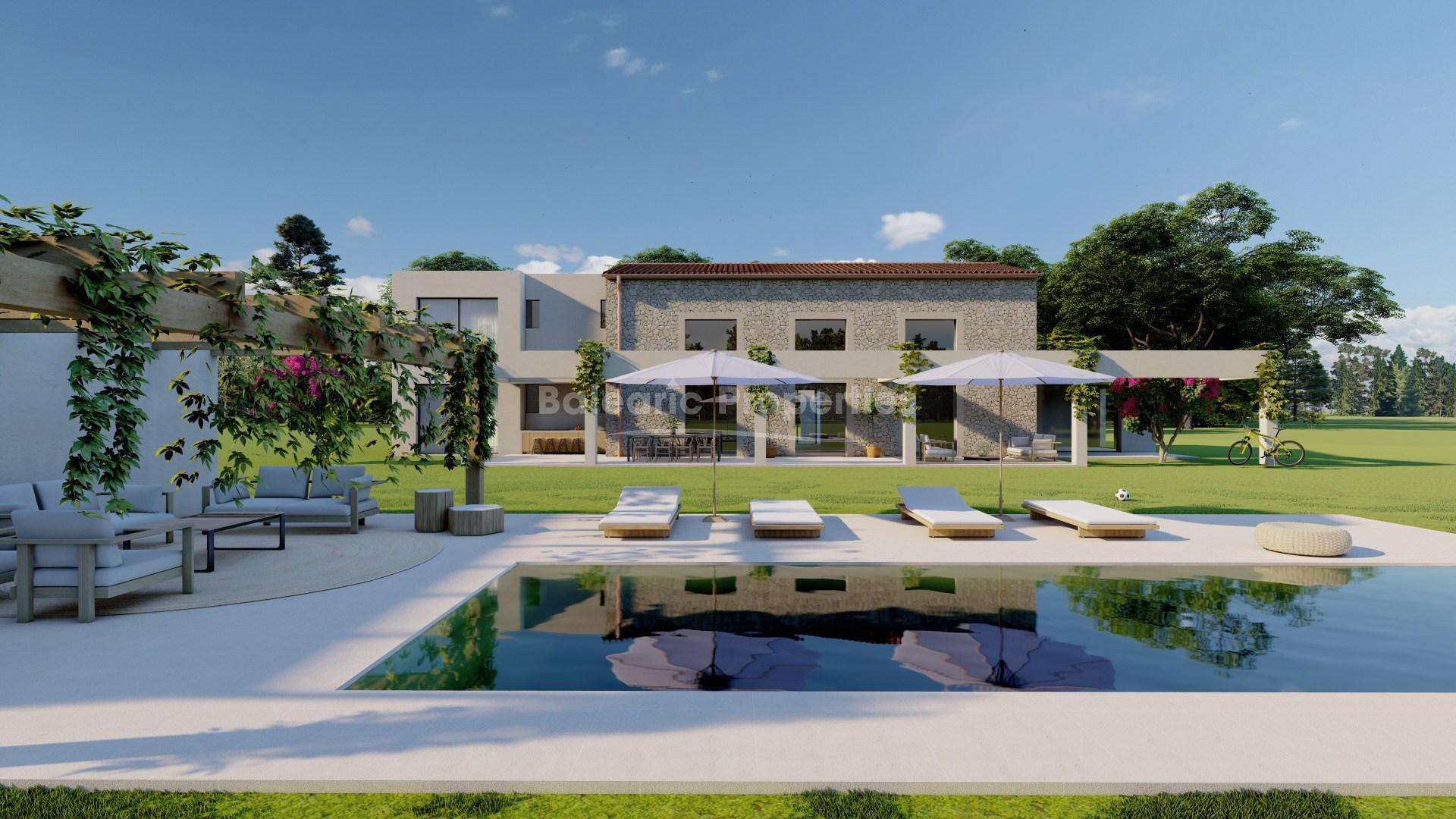 Finca con piscina y jardines en venta en Llucmajor, sur de Mallorca
