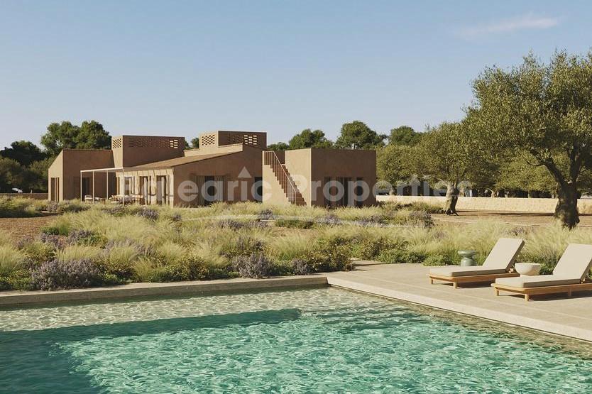 Landgrundstück mit genehmigtem Bauprojekt zum Verkauf in Felanitx, Südost-Mallorca