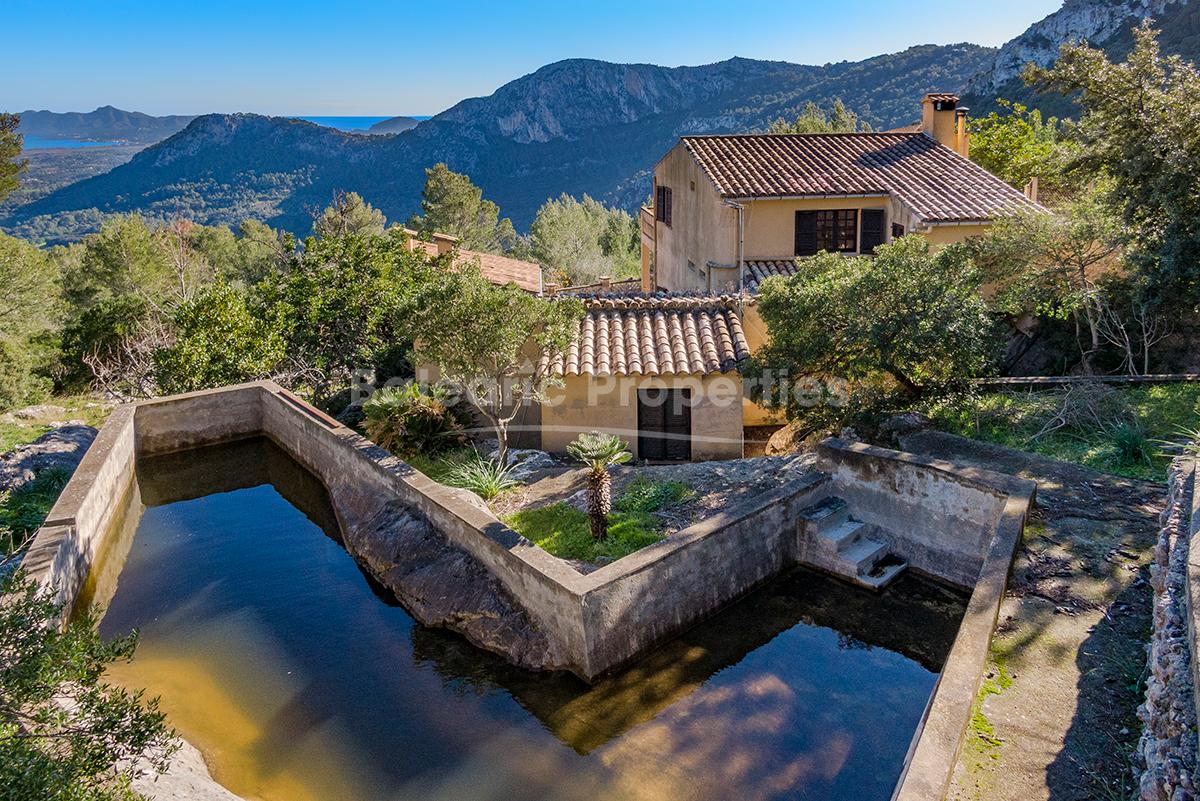 Finca única en la montaña en venta en una zona privada de Pollensa, Mallorca