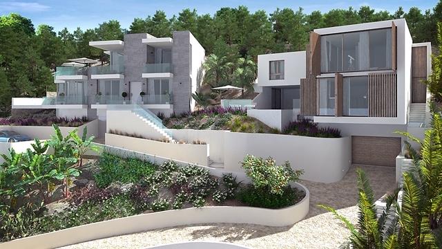 Villa under construction with modern design for sale in Santa Ponsa, Mallorca