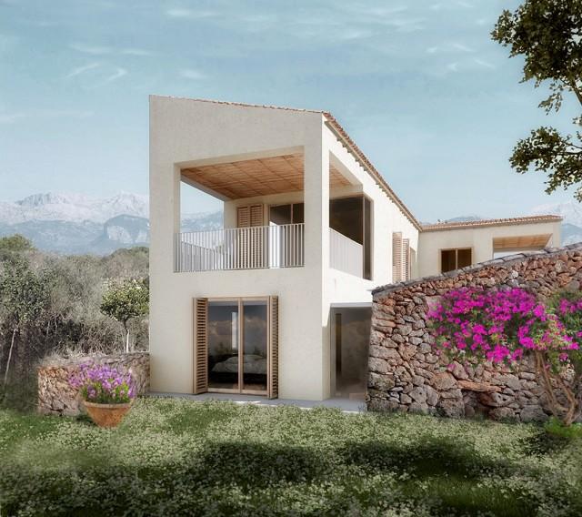 Gran terreno con proyecto aprobado para construir una villa de 4 dormitorios en venta cerca de Algaida, Mallorca