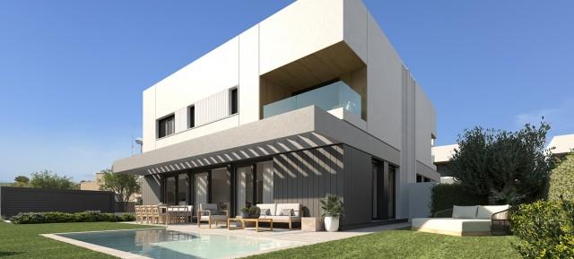 Newly built semi-detached houses for sale with private garden and pool near Llucmajor, Mallorca