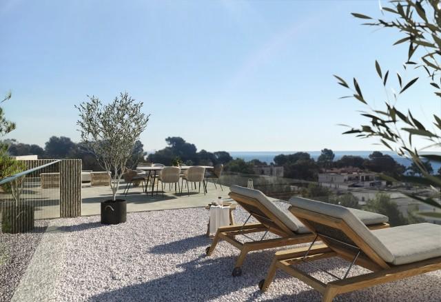 Villa contemporánea de nueva construcción con vistas al mar en venta en Cala Vinyes, Mallorca