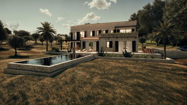 Countryside plot with villa project for sale in Selva, Mallorca centre