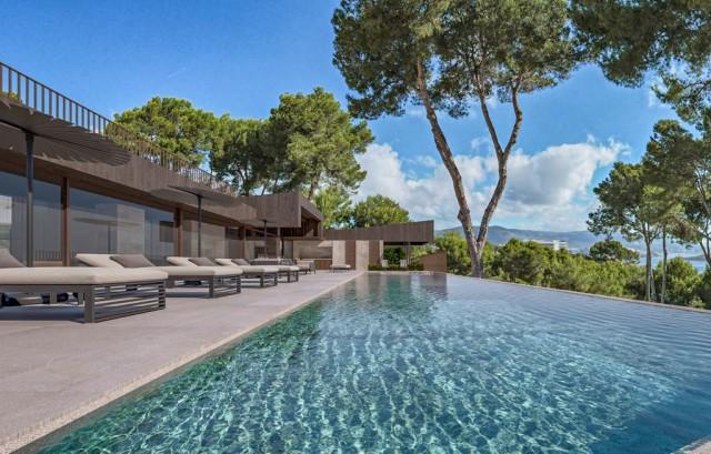 Proyecto de villa de lujo con vistas al mar en venta en Cap Falco, Cala Vinyes, suroeste de Mallorca