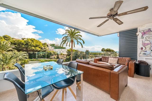 Modern sea view apartment for sale in Puerto Portals, Southwest Mallorca