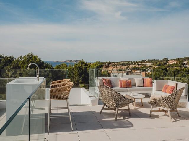 Newly built semi-detached villas near the beach for sale in Cala Tarida, Ibiza