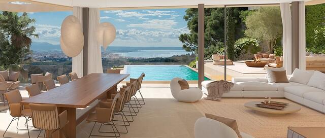 Parcela con licencia de construcción y vistas a la bahía de Palma en venta en Son Vida, Mallorca
