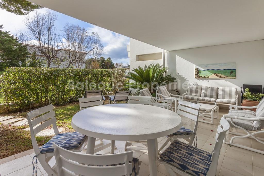 Ground floor apartment with private garden for sale in Puerto Pollensa, Mallorca