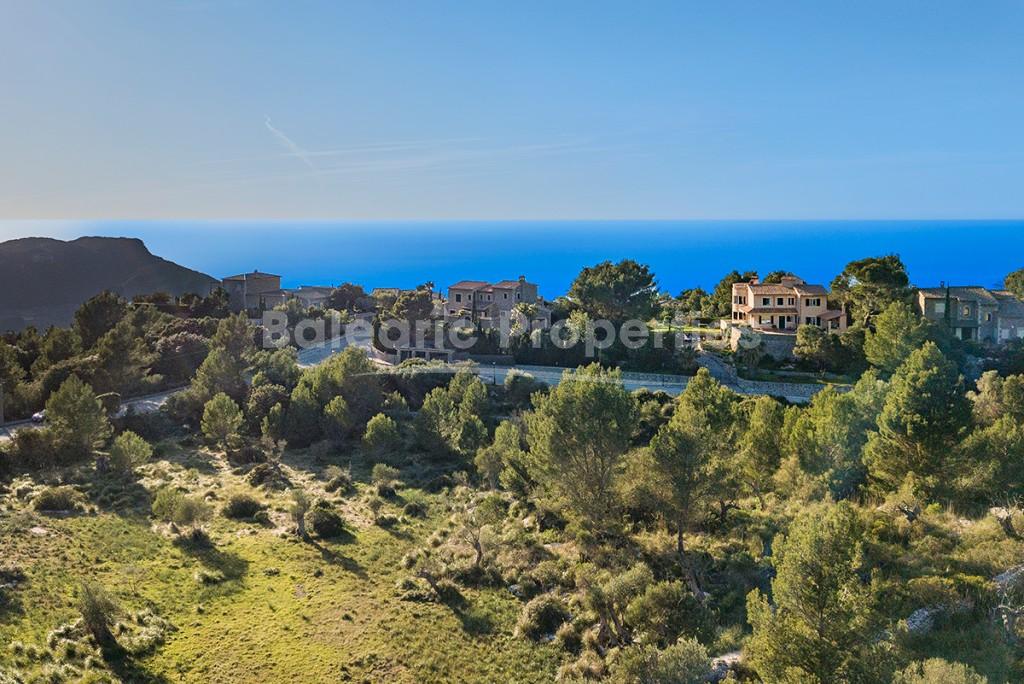 Extensive sea view plot with planning permission for sale near Valldemossa, Mallorca