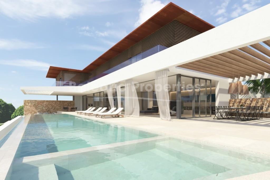 Project for new villa with pool and sea views for sale in Cala Vinyes, Mallorca