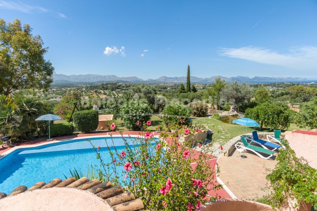 Rustic country house with stunning views and holiday rental license for sale near Pollensa, Mallorca