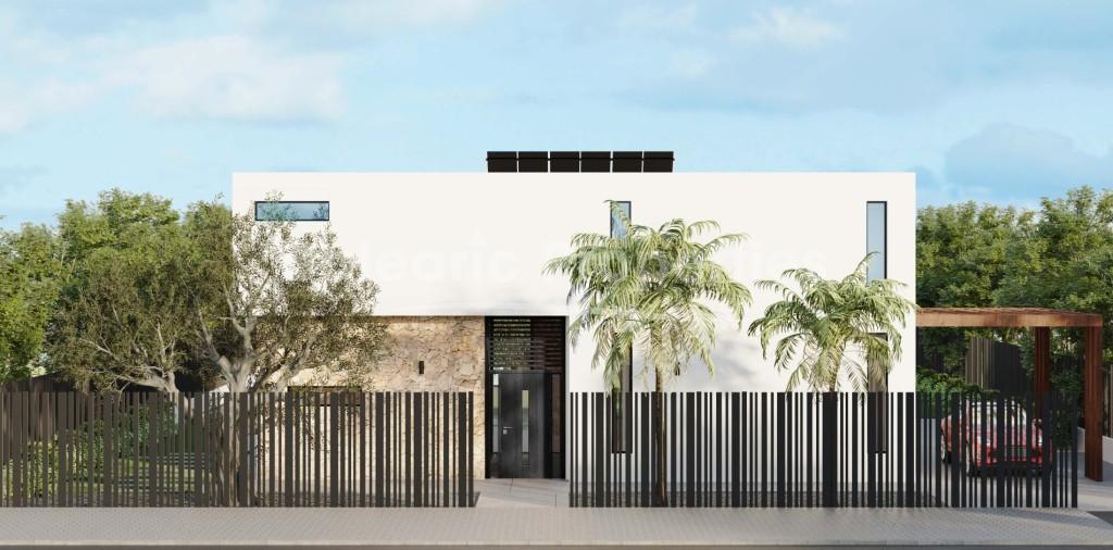 Modern luxury villa project with pool for sale in a quiet area near Sa Rapita, Mallorca