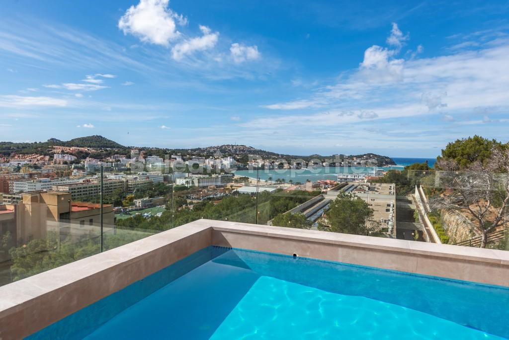 New luxury penthouse with pool and sea views for sale in Santa Ponsa, Mallorca