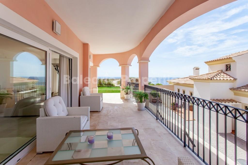Chic garden apartment with sea views for sale in Puerto Andratx, Mallorca