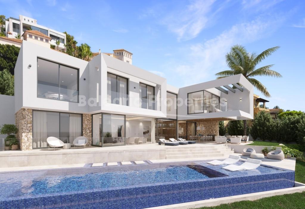 Contemporary villa project with idyllic sea views for sale in Nova Santa Ponsa, Mallorca
