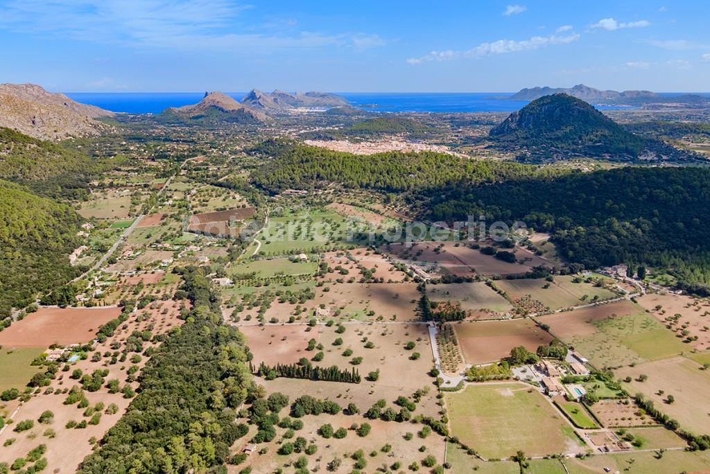 9.5 hectare plot of land with existing finca for sale in Pollensa, Mallorca