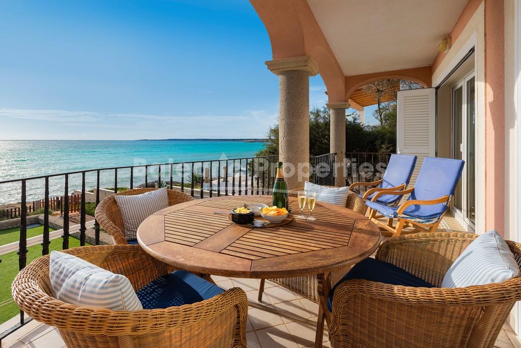 Frontline Mediterranean style penthouse for sale in Ses Covetes, Es Trenc