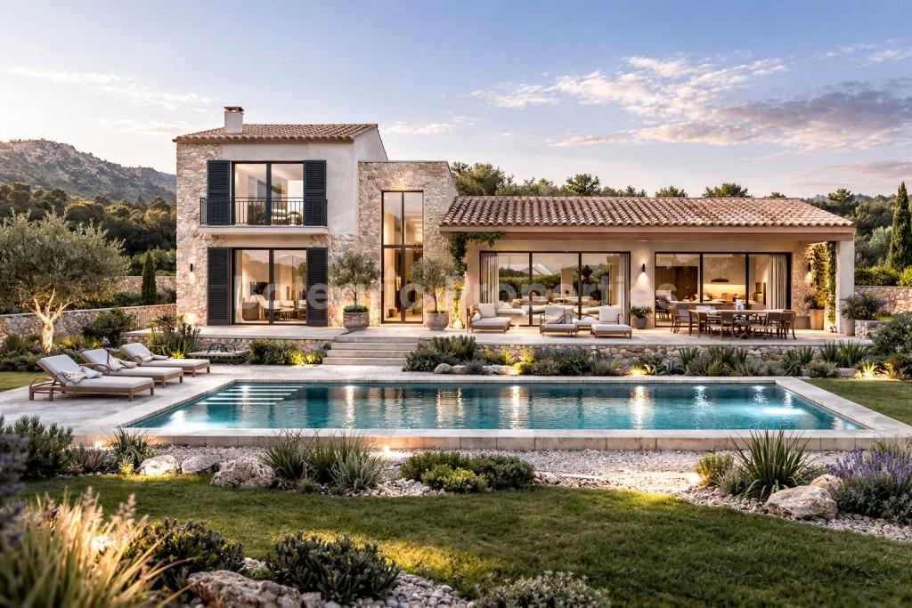 Countryside plot with villa project for sale in Alcudia, Mallorca
