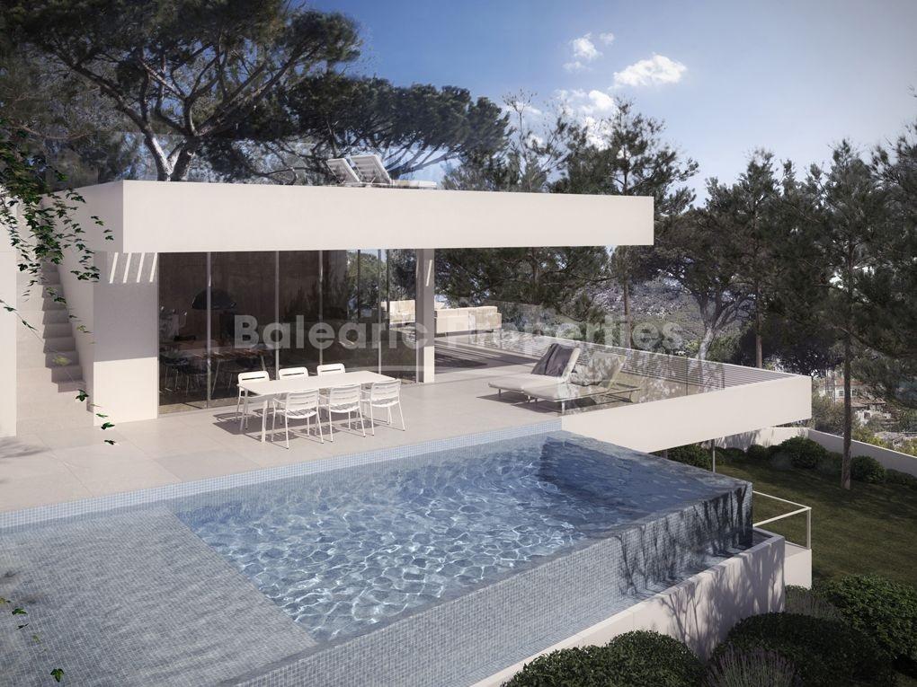 Sea view plot with a building license for sale in Camp de Mar, Mallorca