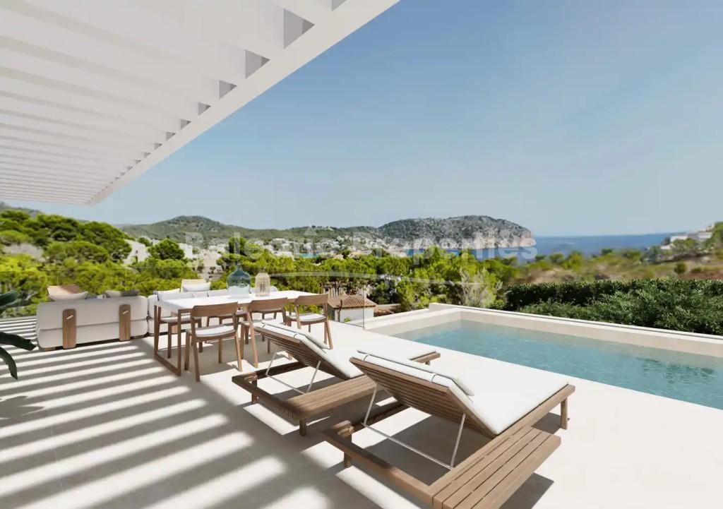 Sea view plot with building license for sale in Puerto Andratx, Mallorca