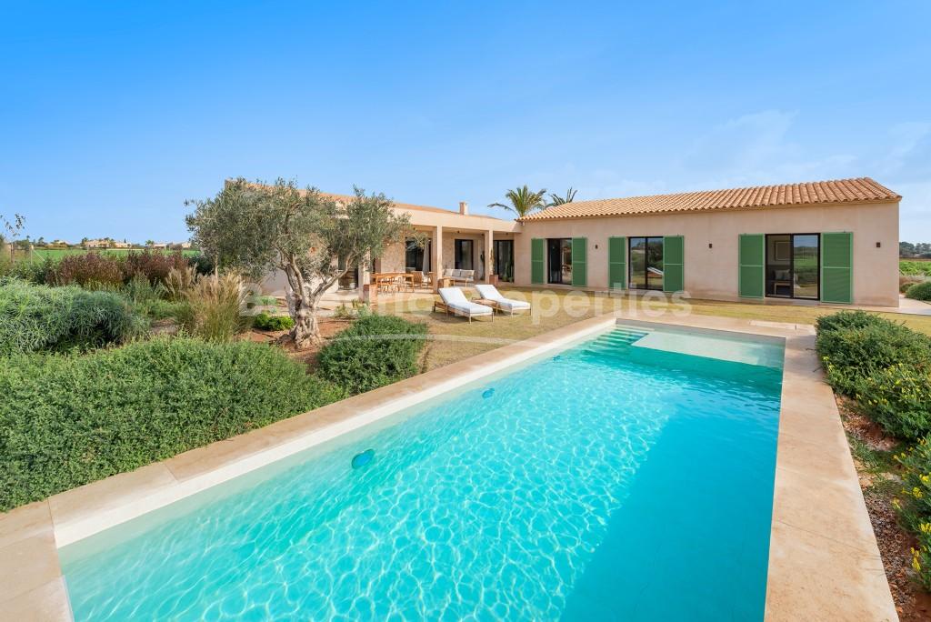 Chic newly built finca for sale with open views in Sa Ràpita, Mallorca